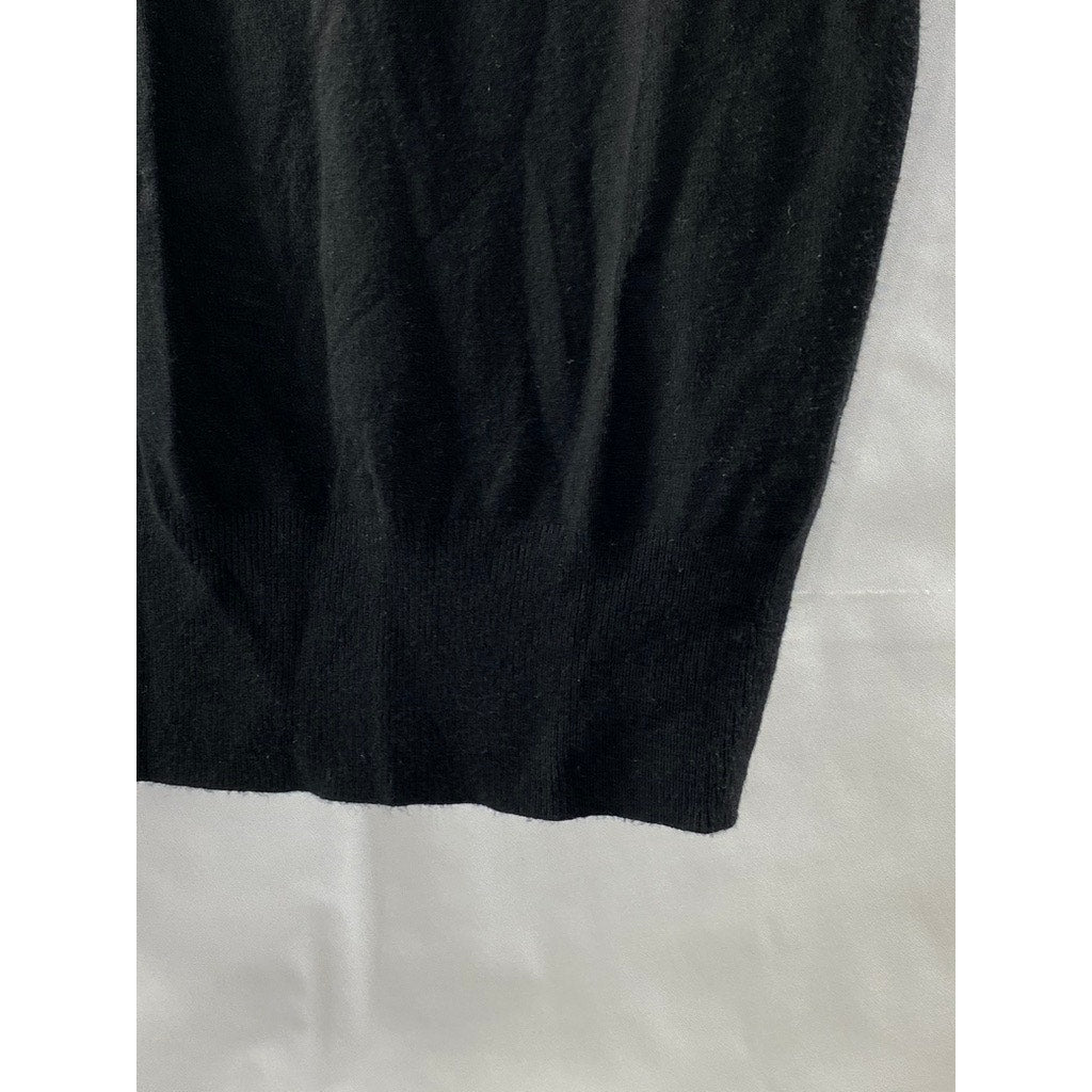 ZARA KNIT Women's Black Crewneck Short Sleeve Top SZ M