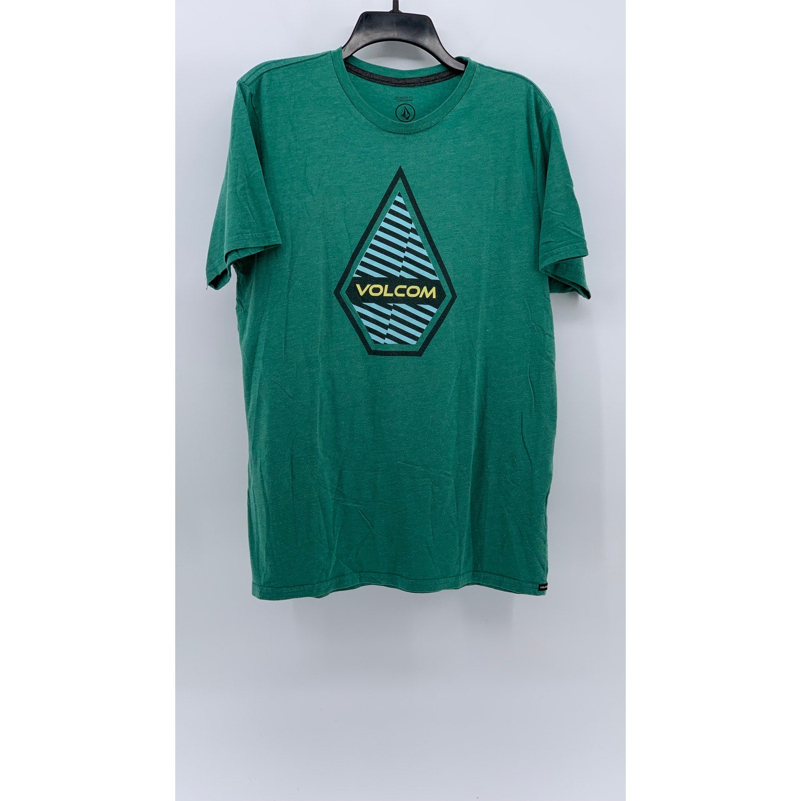 VOLCOM Men's Green Interference Crewneck Short Sleeve Modern Fit T-Shirt SZ L