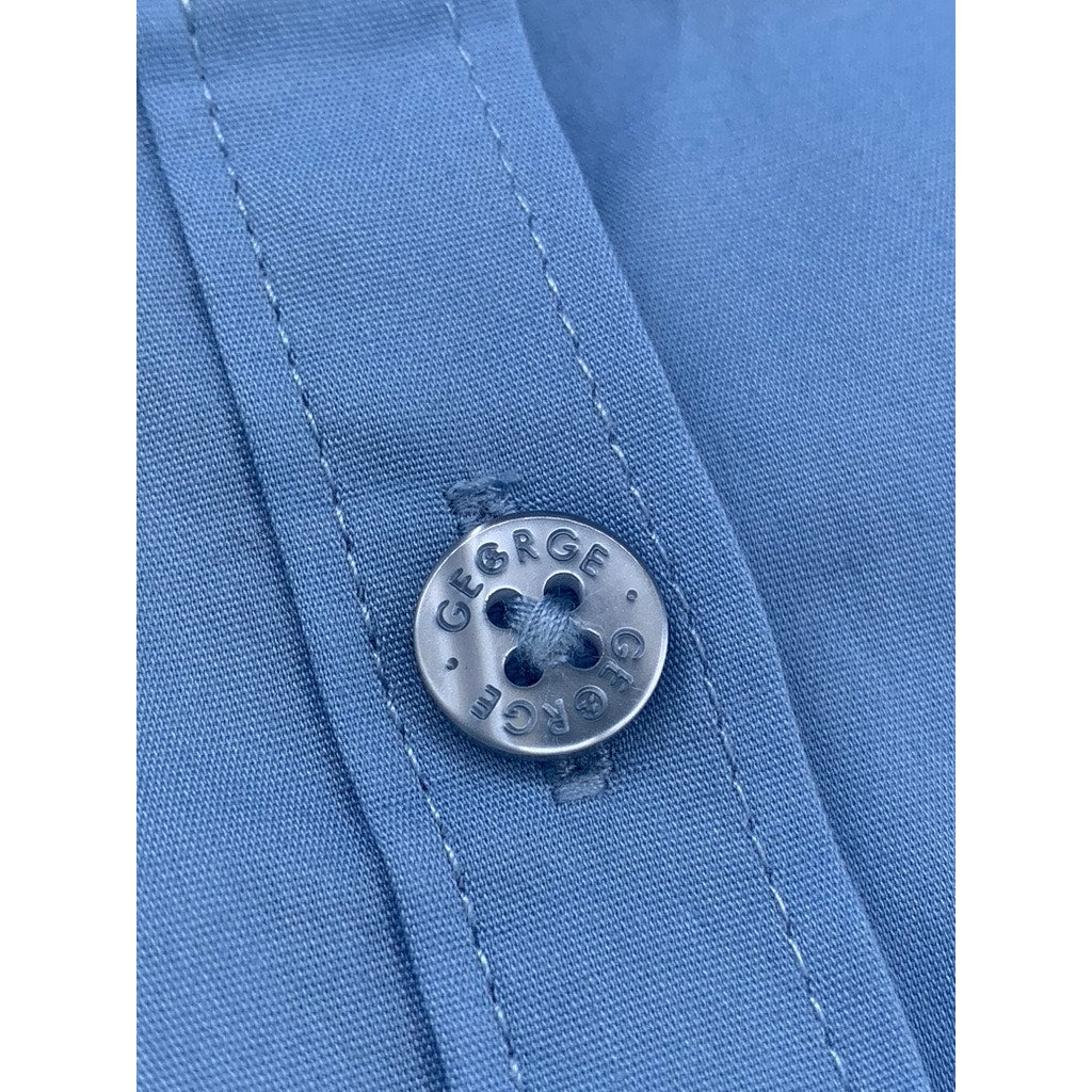 GEORGE Women's Blue Lightweight Button-Up Long Sleeve Top SZ S