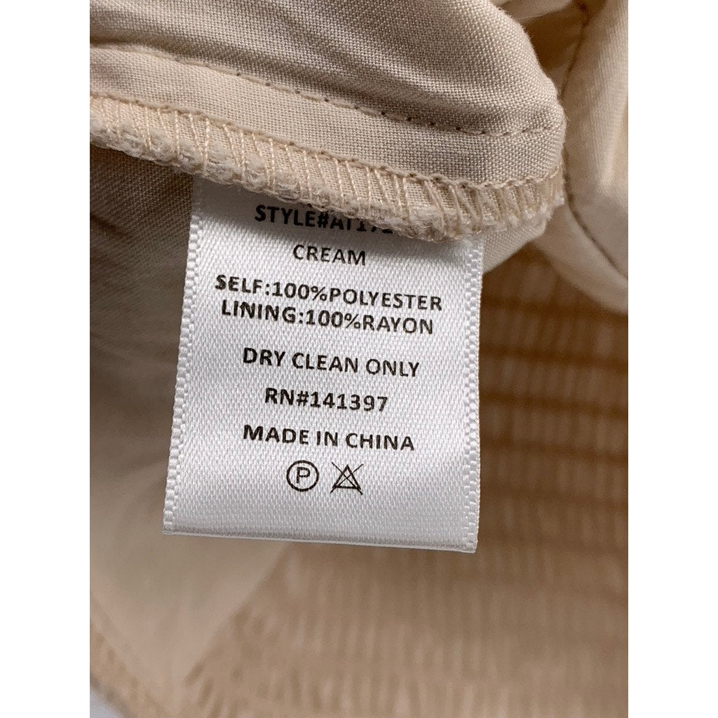 ASTR THE LABEL Women's Beige Satin Ruffle Crop Top SZ S