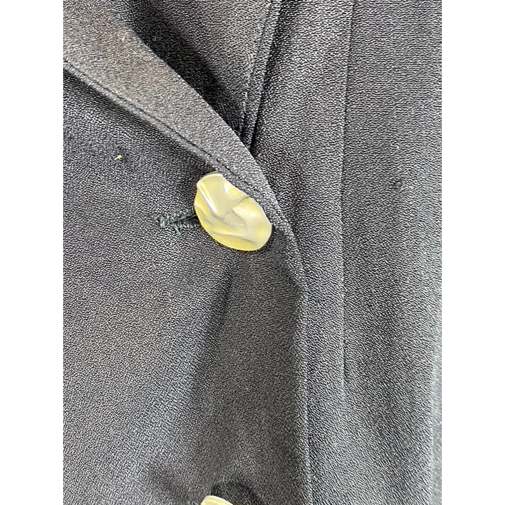 JOHN ROBERTS Women's Black Midi Vintage 80's 3 Button Trench Dress SZ 15/16