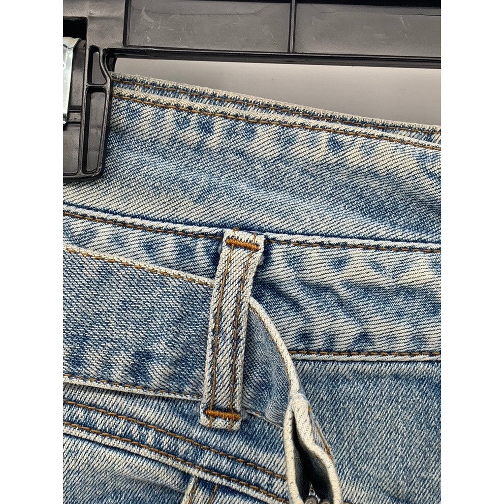 GUESS Women's Light Blue Denim High-Rise Belted Frayed Skinny Leg Jeans SZ 27