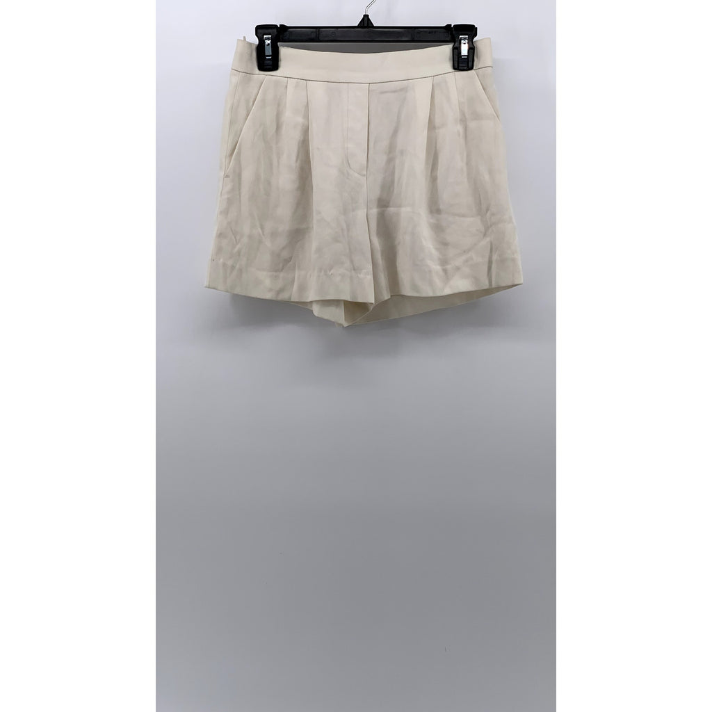 BABATON Women's Off-White High-Rise Relaxed Fit Pleated Shorts SZ 4