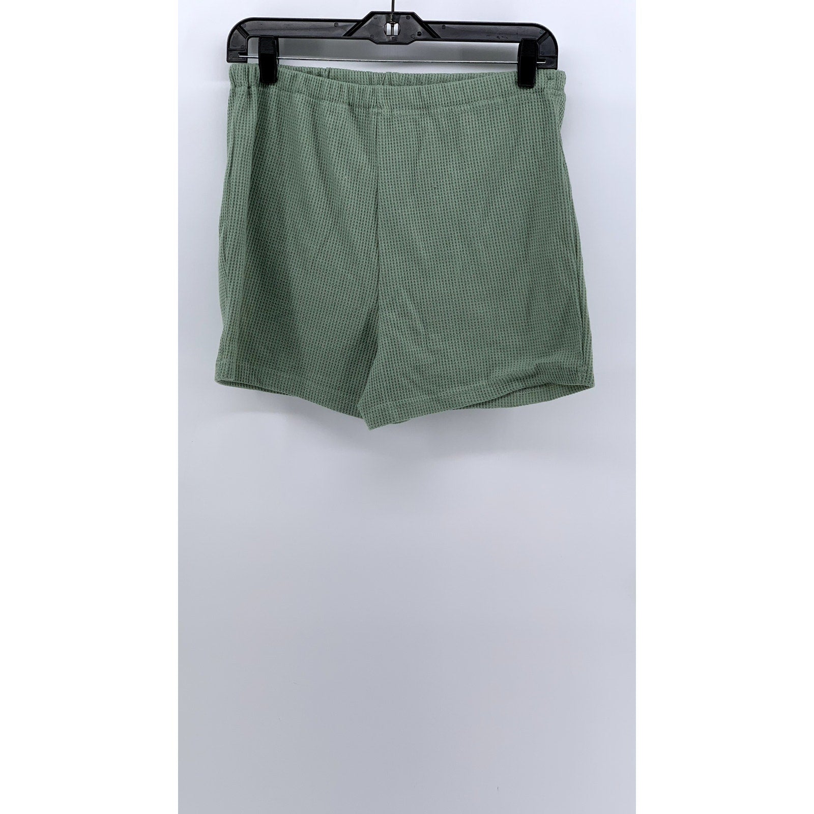 SHEIN Women's Green Waffle Knit Casual High-Rise Shorts SZ 4