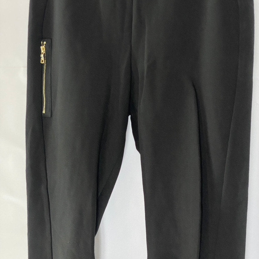 A|X ARMANI EXCHANGE Women's Black Side-Zipper Elasticized-Waist Leggings SZ S