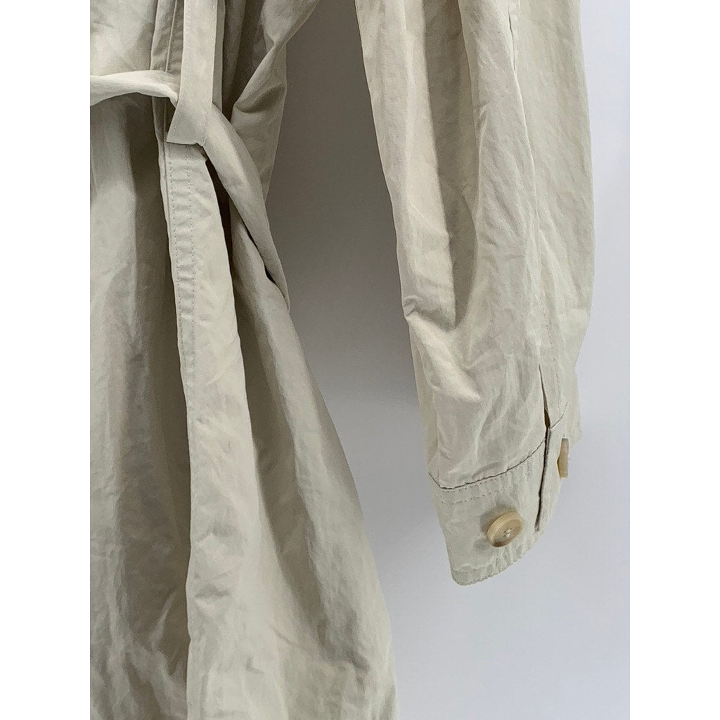 & OTHER STORIES Women's Beige Button-Up Belted Trench Coat SZ S