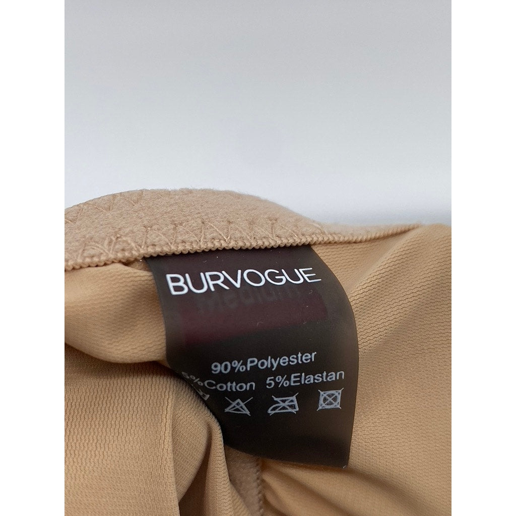 BORVOGUE Women's Tan Mesh Full-Coverage Underwire Padded Shaping Bodysuit SZ M