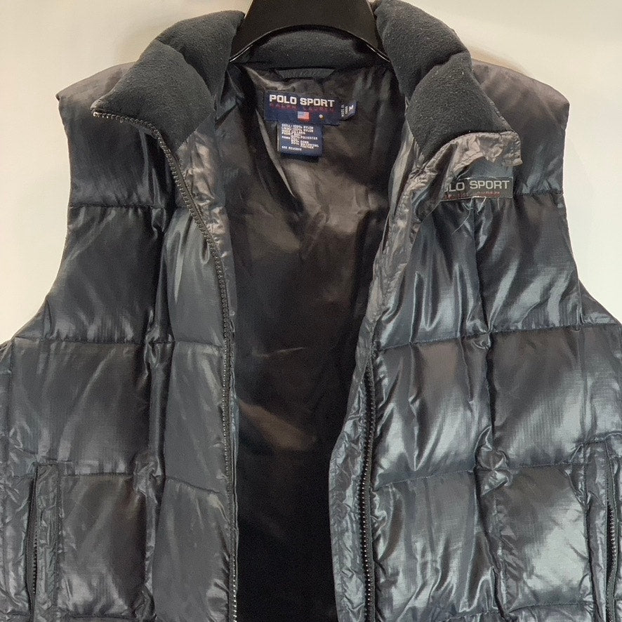 POLO SPORT RALPH LAUREN Men's Black Stand Collar Vintage Zip-Up Puffer Vest SZ M