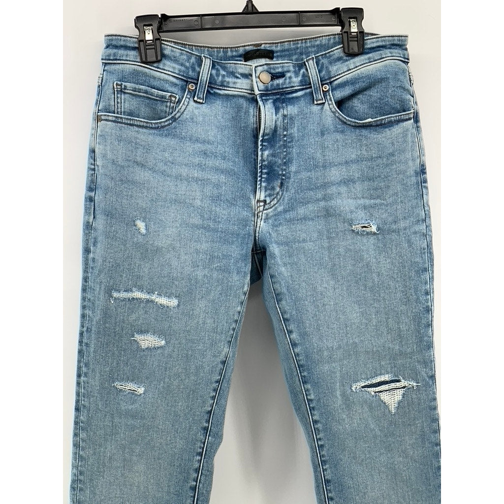 UNIQLO Men's Light Blue Distressed Ultra Stretch Skinny Fit Denim Jeans SZ 32