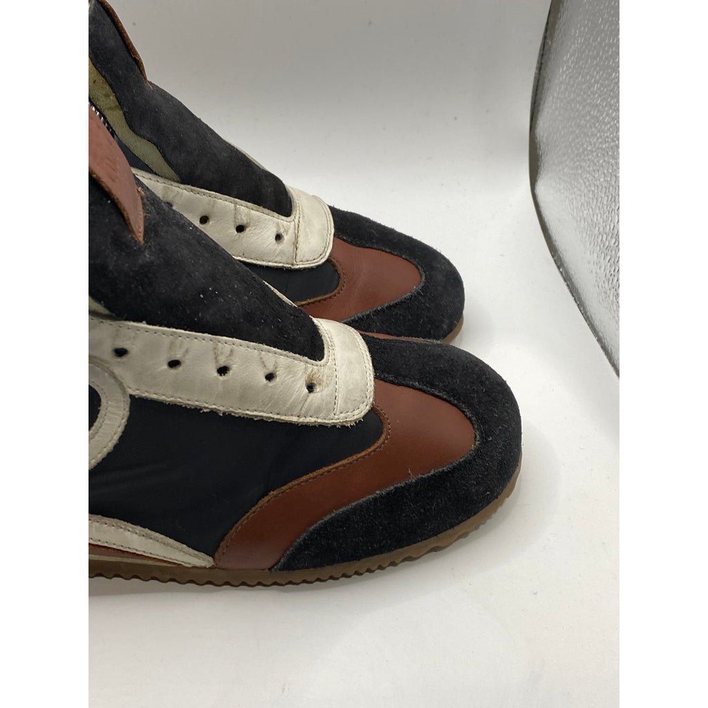 LOEWE Women's Navy-White Printed Suede Leather Ballet Runner Sneakers SZ 38(US8)