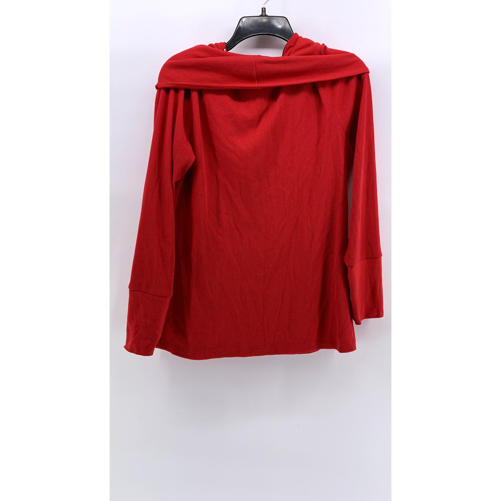 TOMMY HILFIGER Women's Red Cowl-Neck Long Sleeve Sweater SZ L