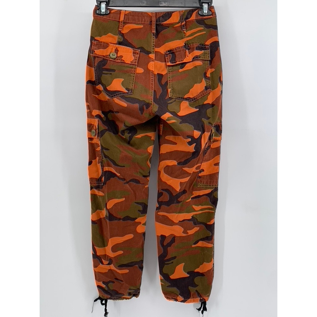 URBAN OUTFITTERS Women's Orange Camo Relaxed-Fit Pants SZ 4