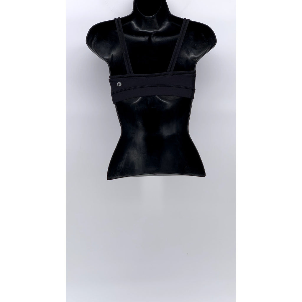 LULULEMON Women's Black Mesh Strap Scoop-Neck Pullover Sports Bra SZ XS