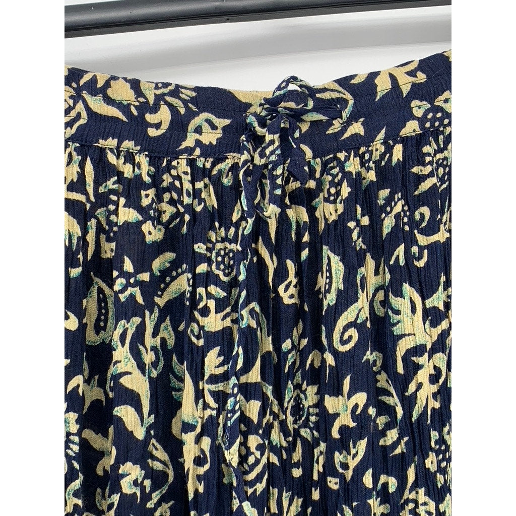 ORVIS Women's Navy Floral Midi Skirt SZ M