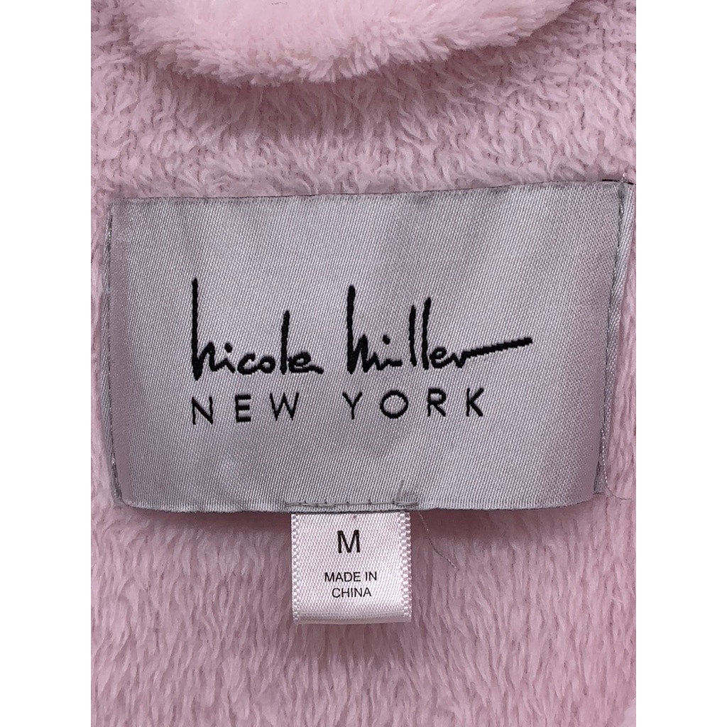 NICOLE MILLER Women's Pink Belted Polyester Robe SZ M
