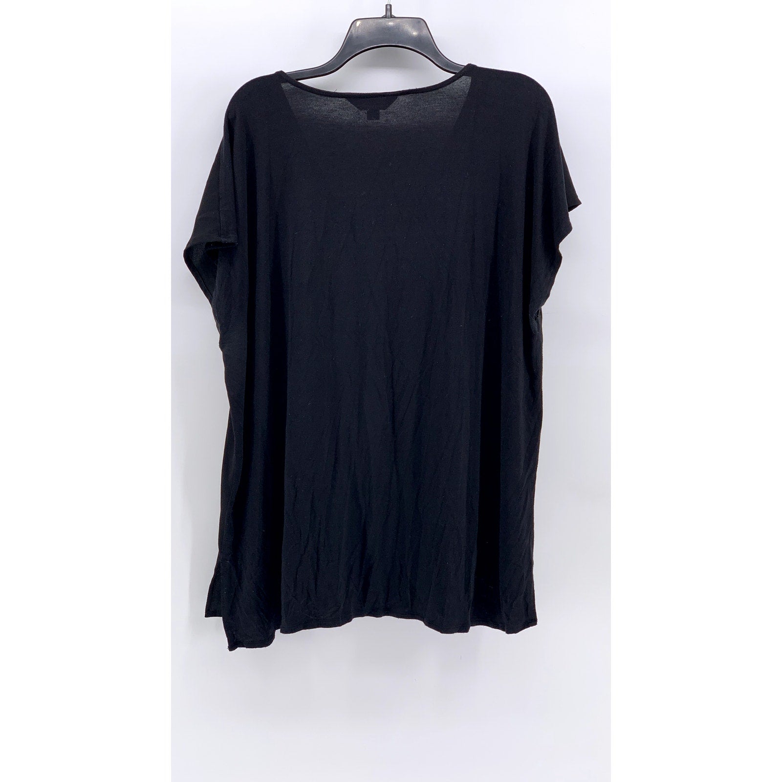 GNU Women's Plus Black V-Neck Short Sleeve Top SZ 2X