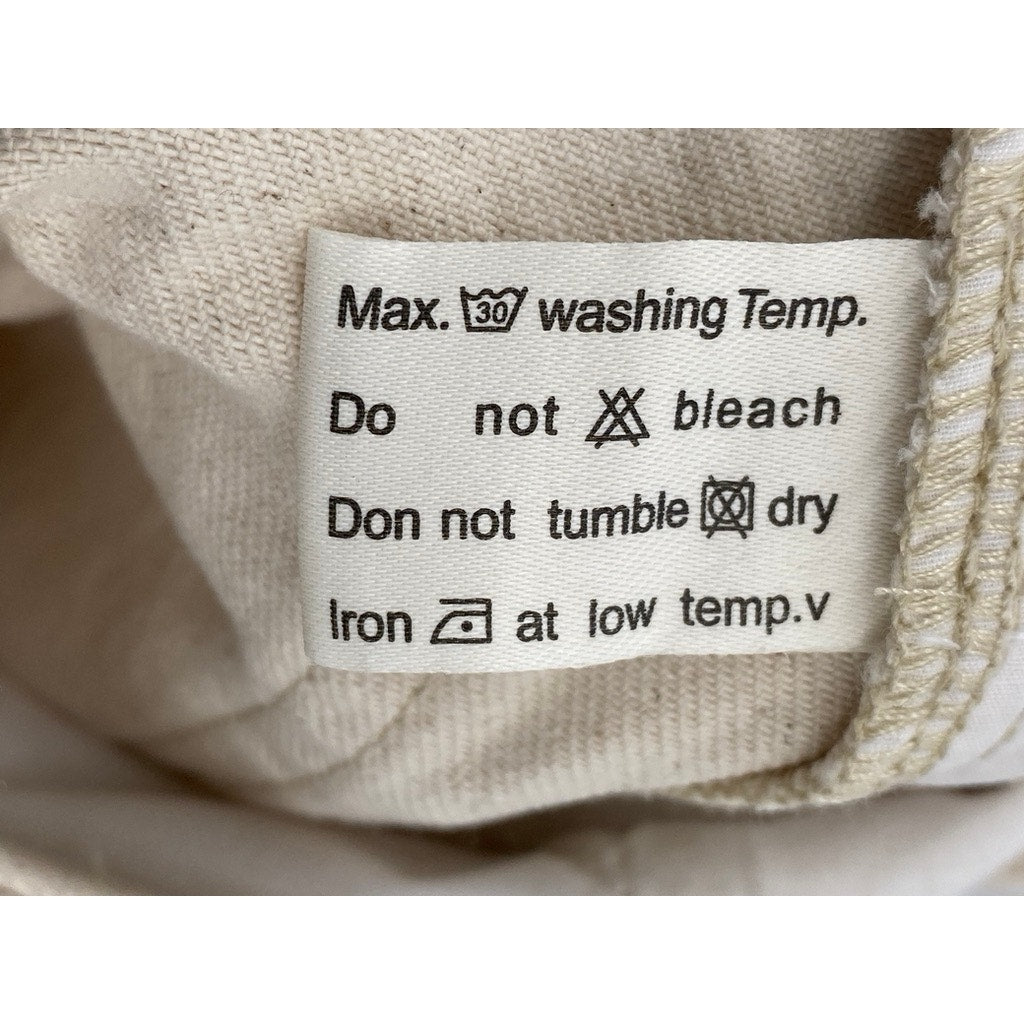 AMYWINEHOUSE Women's Beige Denim Relaxed-Fit Baggy Carpenter Pants SZ L