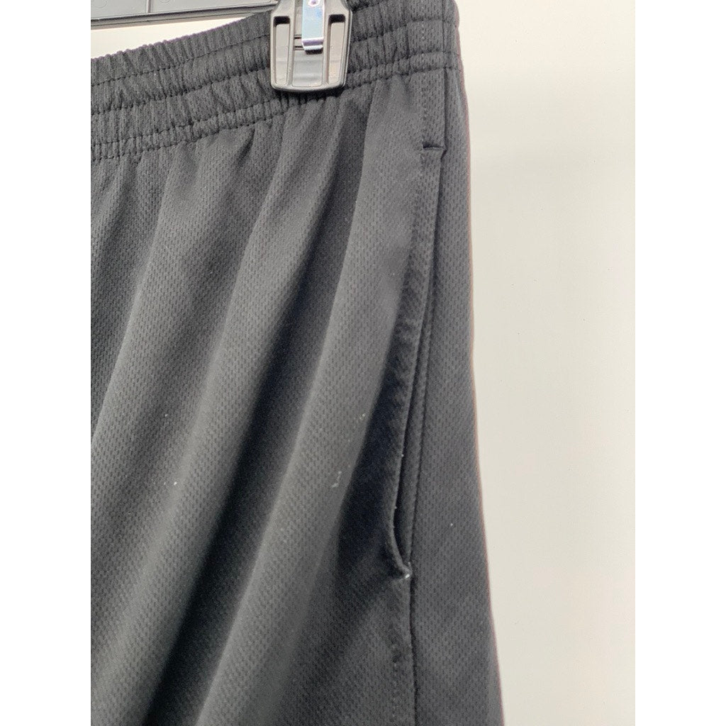 UNIPRO Men's Black Solid Elastic Waist Pull-On Mesh Basketball Shorts SZ M