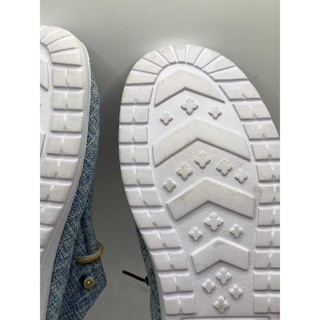UNBRANDED Women's Blue Canvas Slip-On Loafers SZ 41(US10.5)