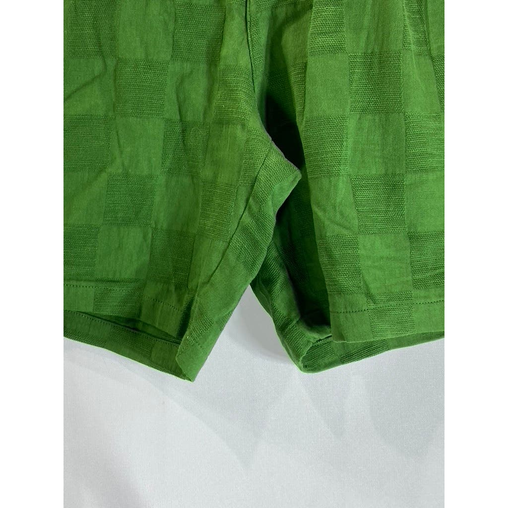 HONOR THE GIFT Men's Green Jacquard Checkered Casual Short SZ 32