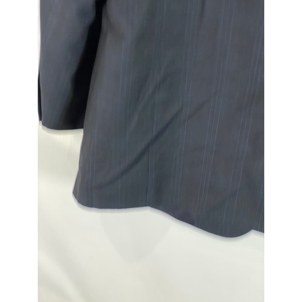 HART SCHAFFNER MARX Men's Black Plaid Long Two-Button Wool Blazer SZ 48L