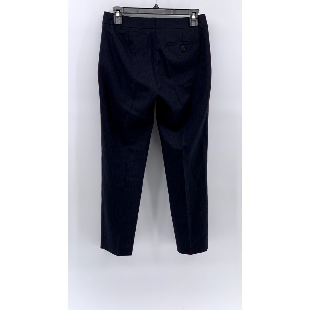 J.CREW Women's Petite Navy Pinstripe Favorite Fit Wool Pants SZ 0P