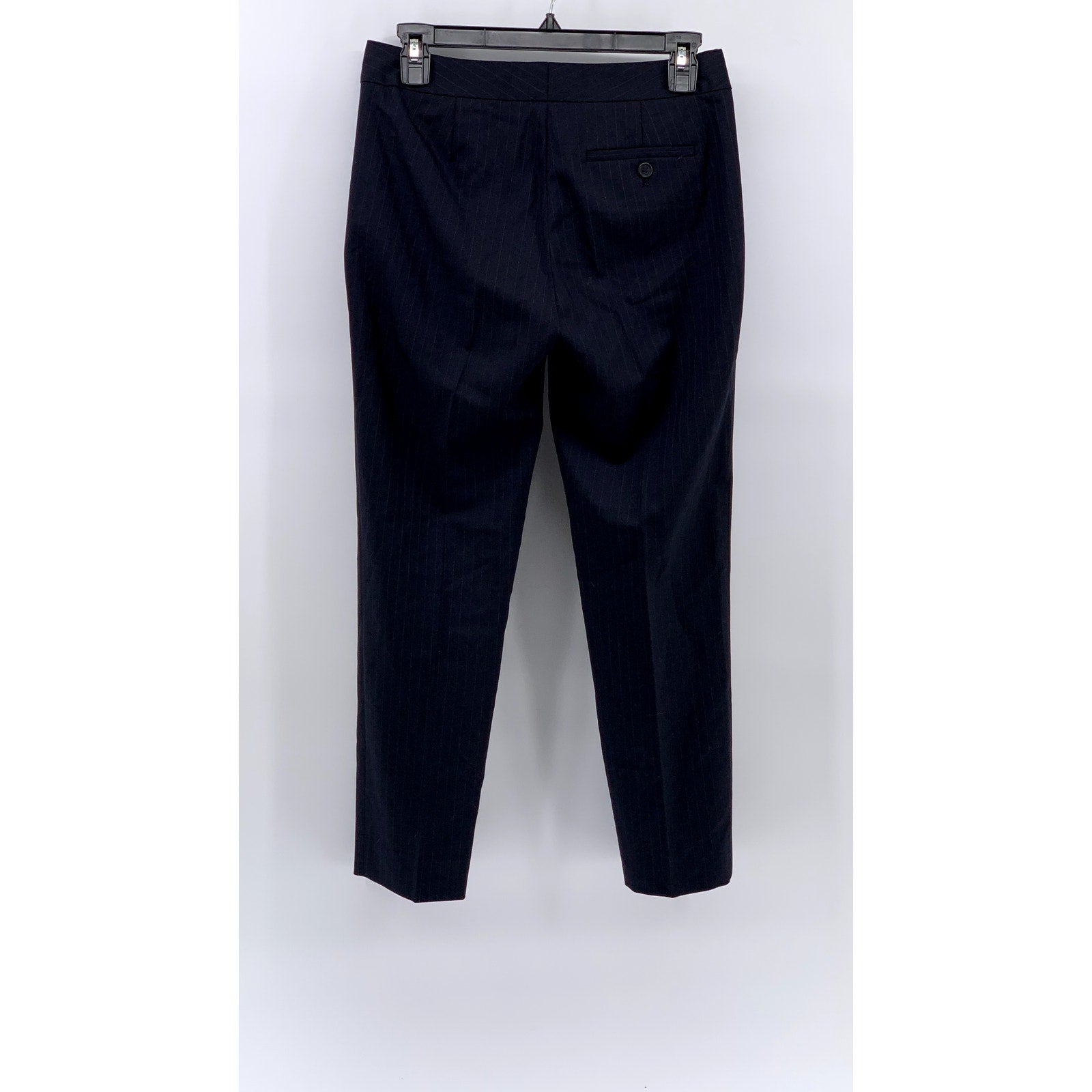 J.CREW Women's Petite Navy Pinstripe Favorite Fit Wool Pants SZ 0P