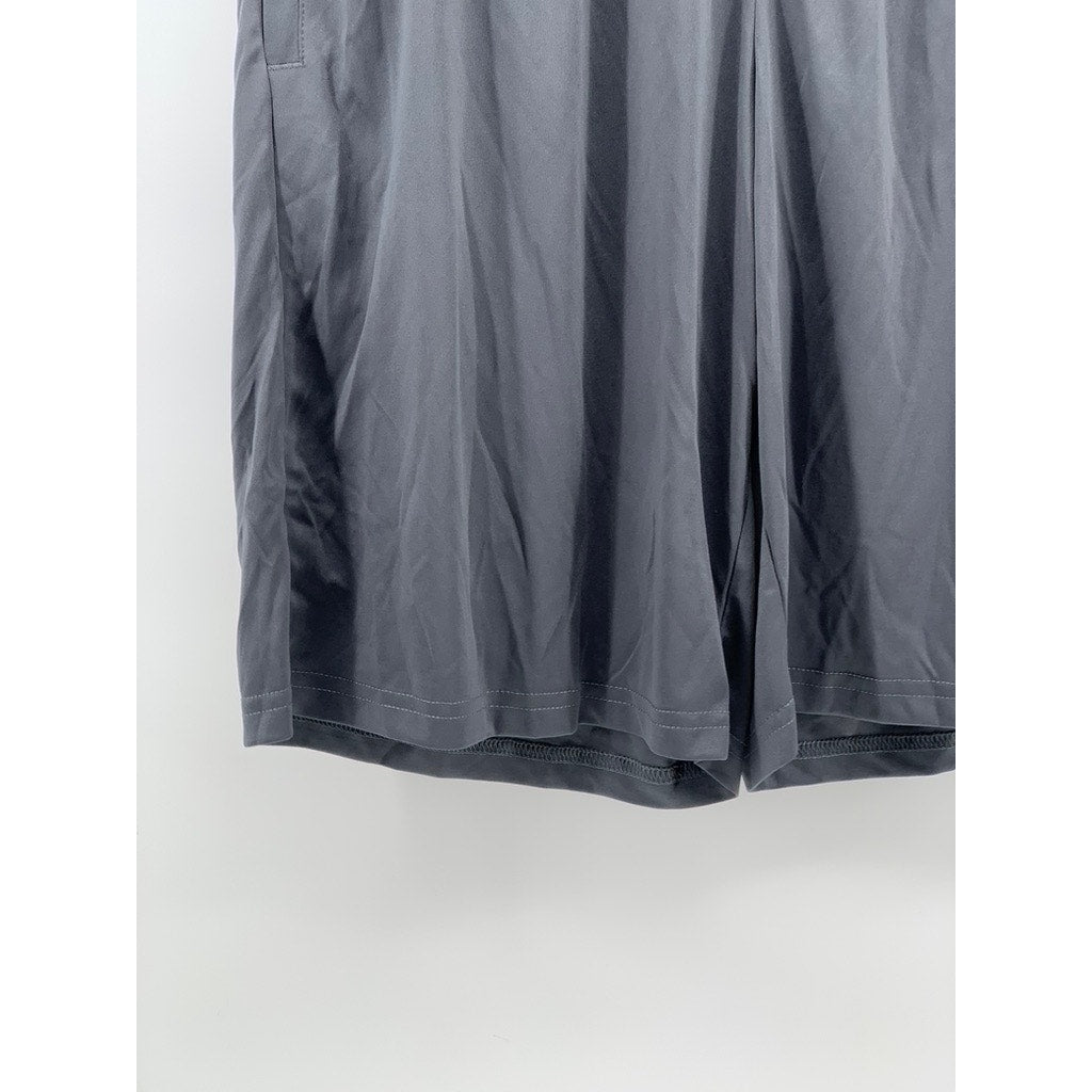 UNBRANDED Men's Gray Pull-On Active Relaxed Fit Basketball Shorts SZ L