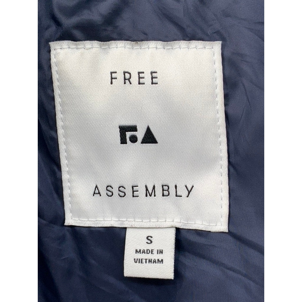 FREE ASSEMBLY Women's Blue-White Striped Snap-Button Puffer Quilted Vest SZ S
