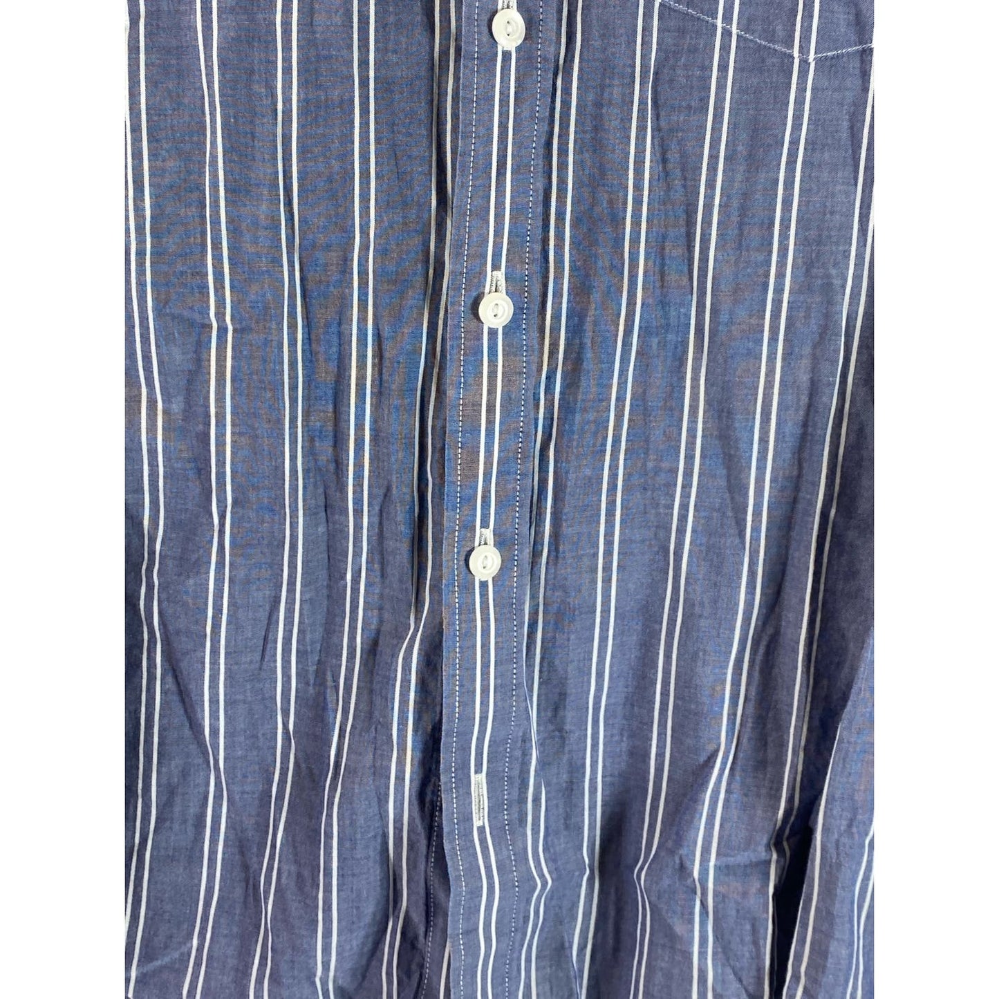 J. CREW Men's Blue Striped Chambray Lightweight Button-Up Long Sleeve Shirt SZ S