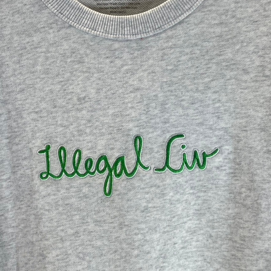 ILLEGAL CIVILIZATION Men's Grey Skateboard Crewneck Pullover Sweatshirt SZ XL