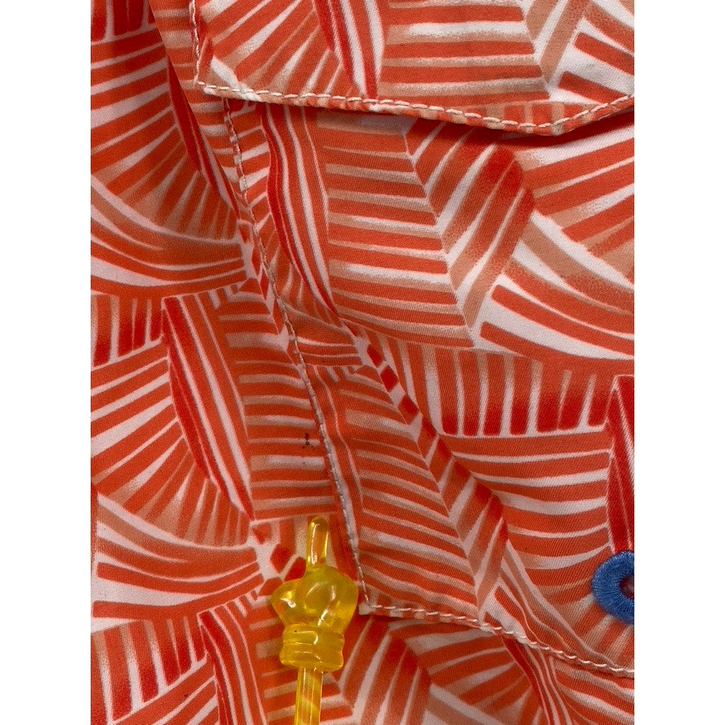 TOMMY BAHAMA RELAX Men's Orange Printed Drawstring Swim Shorts SZ M