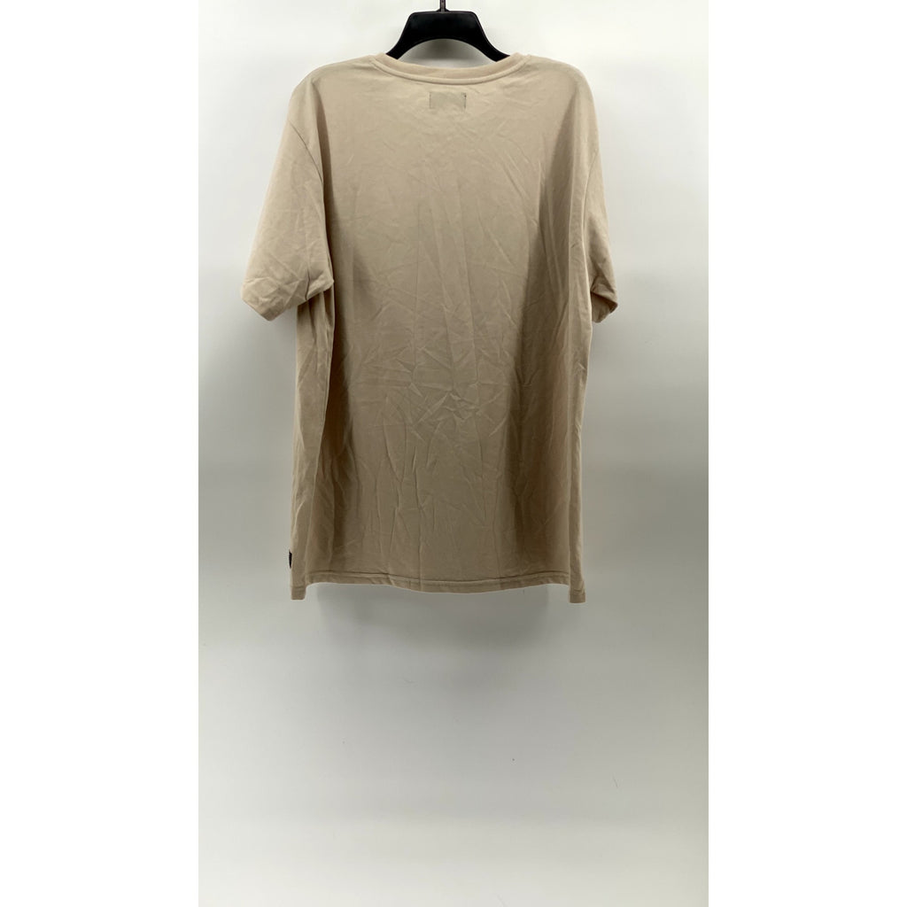 SQRTN COMPANY Unisex Beige-Green Crewneck Logo Short Sleeve T-Shirt SZ XL