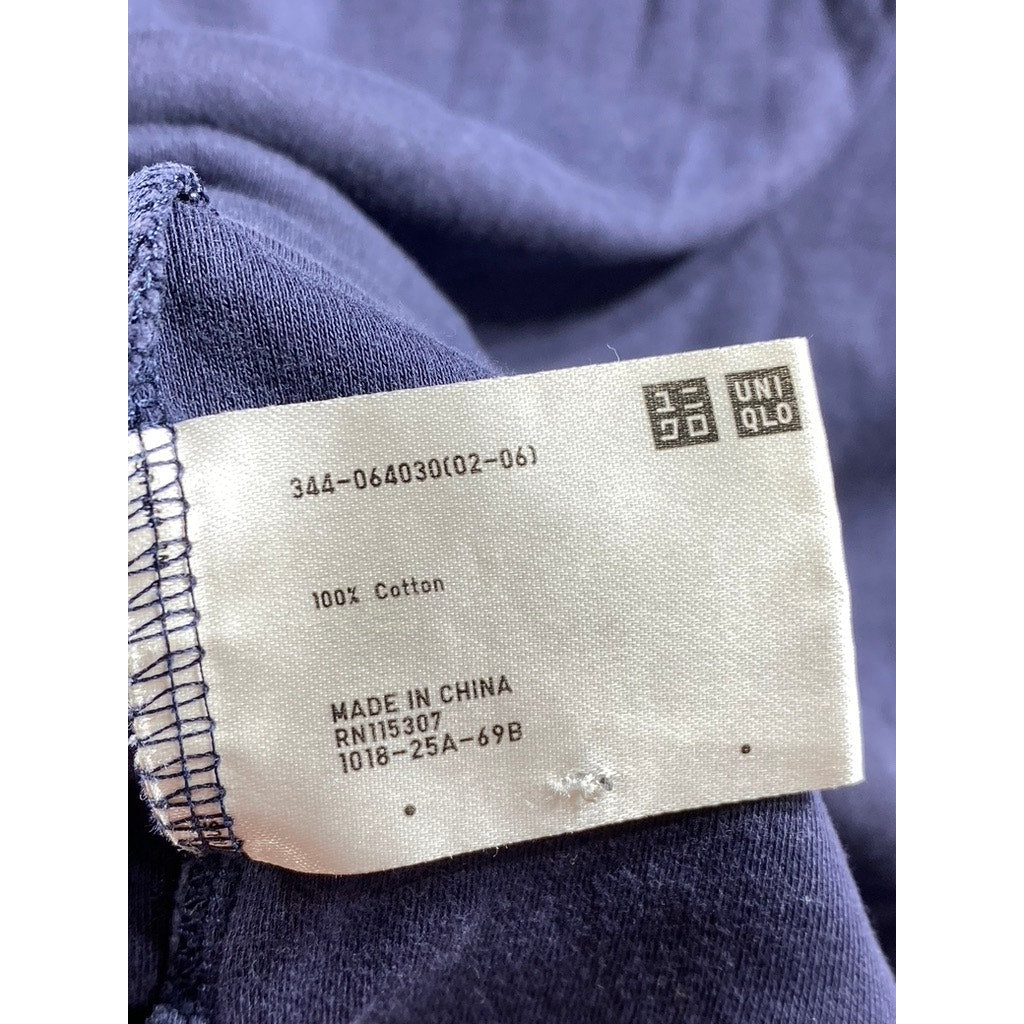 UNIQLO Men's Navy Blue Premium Cotton Short Sleeve Polo Shirt SZ S