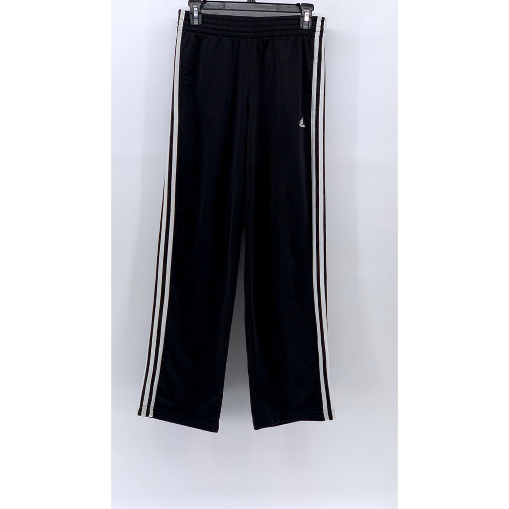 ADIDAS Men's Black-White 3-Stripe Relaxed Fit Straight Leg Track Pants SZ S
