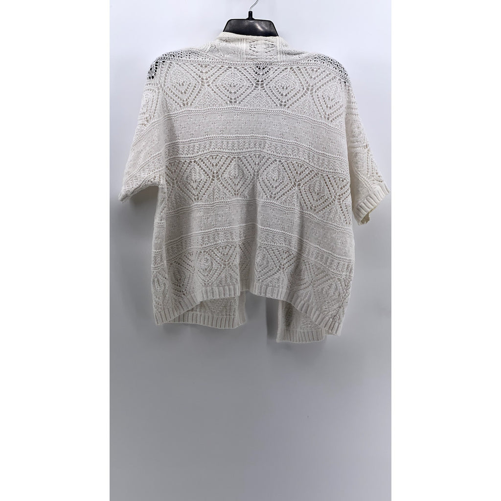 ST. JOHN'S BAY Women's Petite Cream Open-Knit Cardigan SZ P/XL