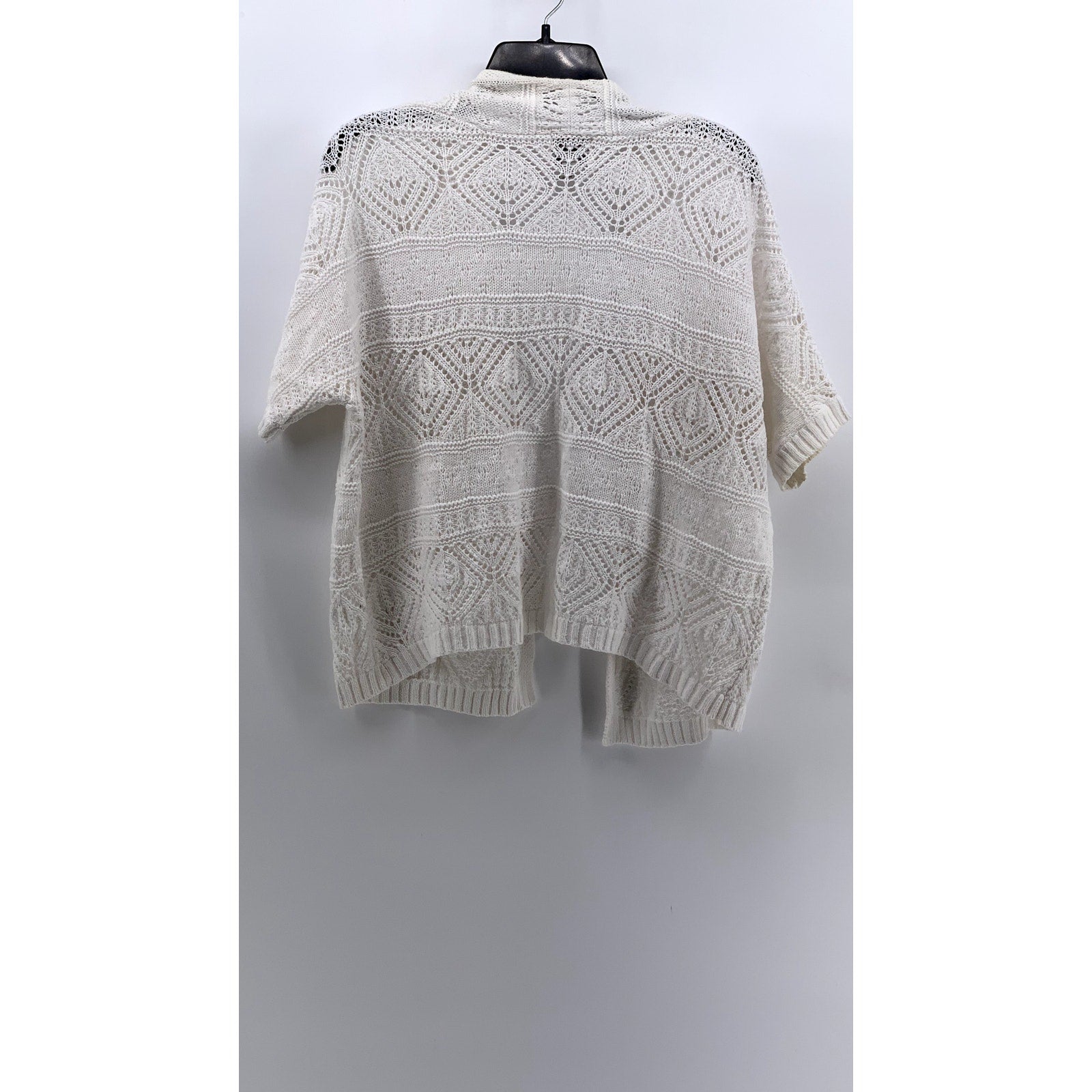 ST. JOHN'S BAY Women's Petite Cream Open-Knit Cardigan SZ P/XL