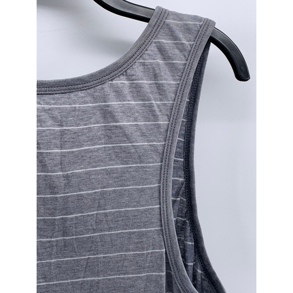 B2 Women's Blue Striped Scoop-Neck Sleeveless Tank Top SZ M