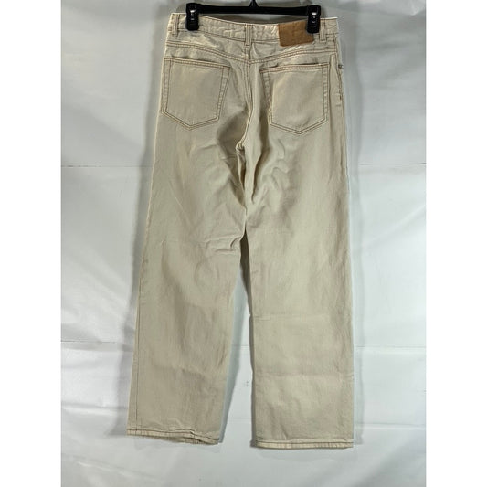 H&M DIVIDED Women's Beige Five-Pocket Wide-Leg Straight Pant SZ 4