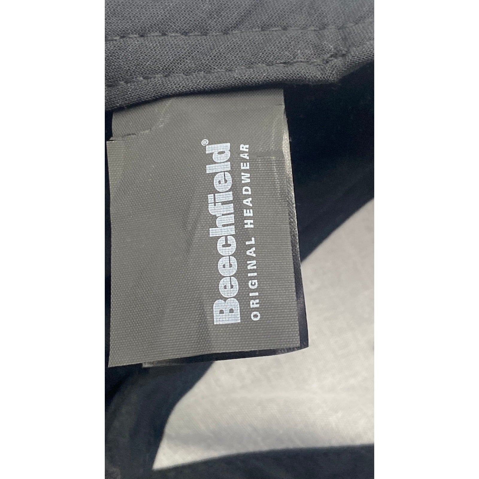 BEECHFIELD Men’s Black-White Embroidered Main Square Baseball Hat SZ OS