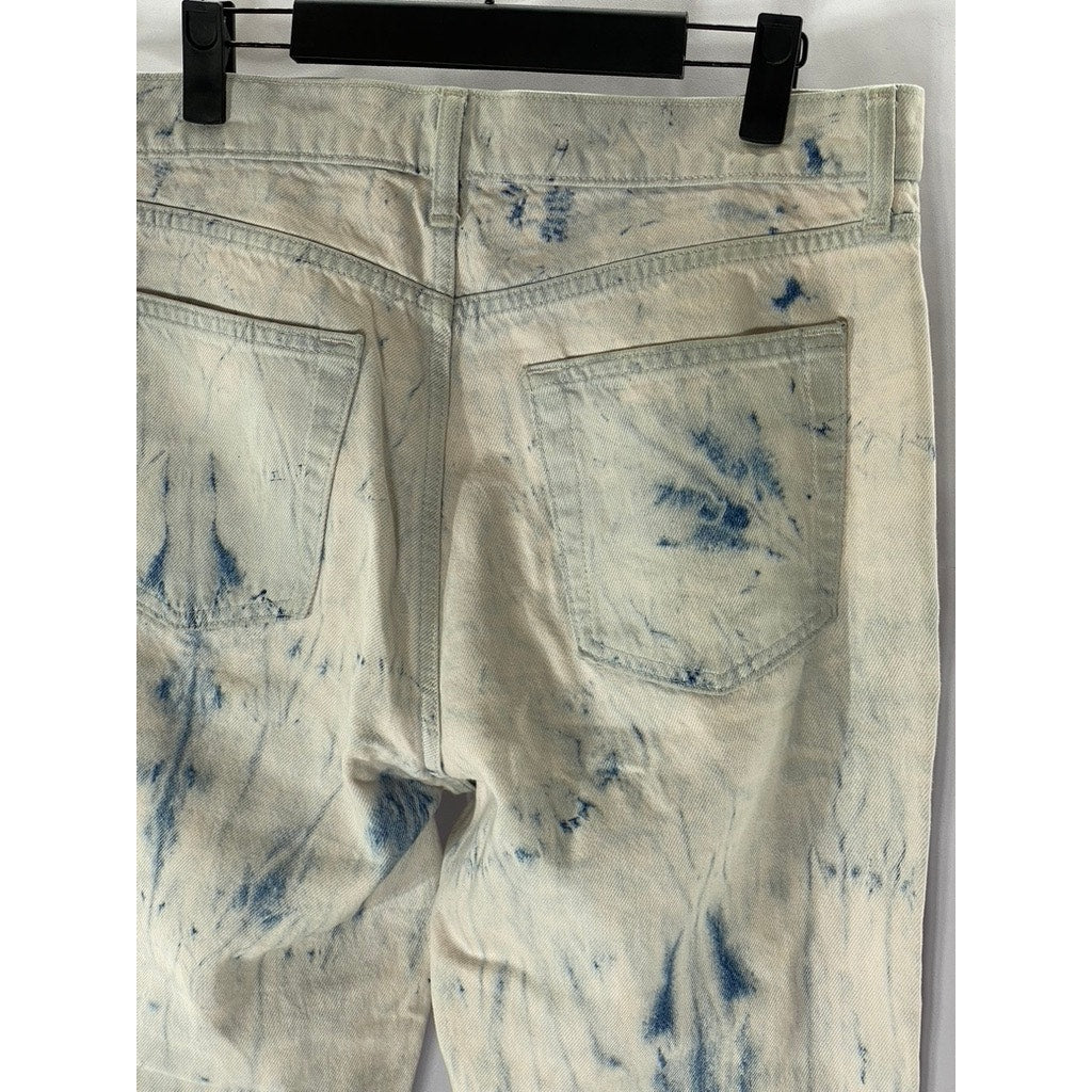 GAP DENIM Women's Pink-Blue Tie-Dye Cheeky Denim Straight Jean SZ 10/30