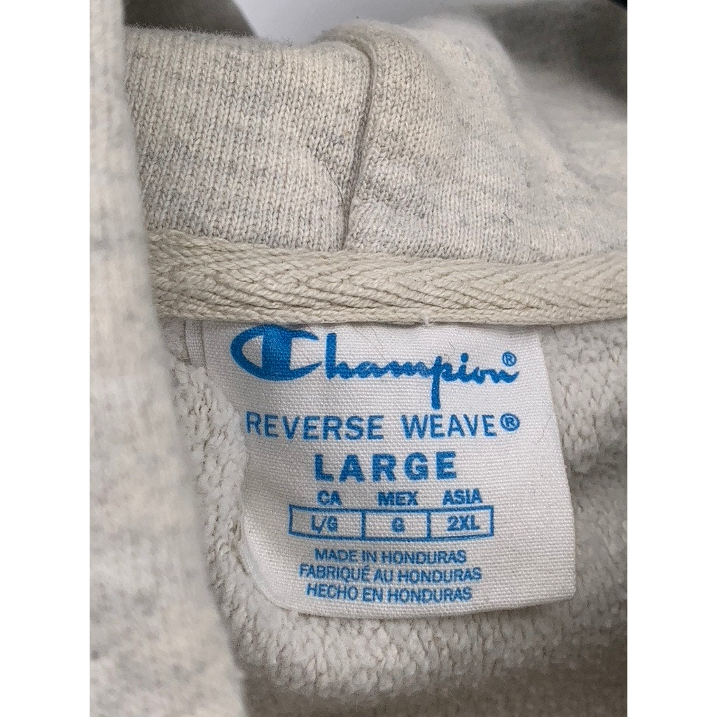 CHAMPION Men's Heather Gray Pilgrim Logo Hoodie SZ L