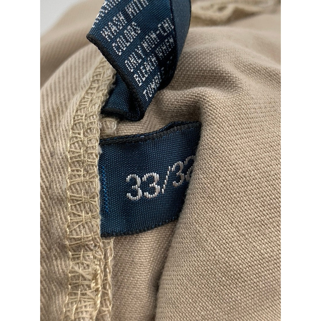 POLO RALPH LAUREN Men's Vintage Tan Pleated Straight-Leg Andrew Pant SZ 33X32