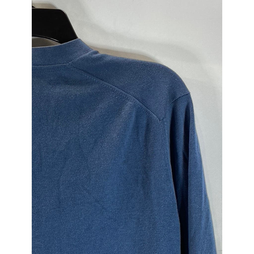 BEN SHERMAN Men's Blue Button-Up V-Neck Long Sleeve Cardigan SZ S