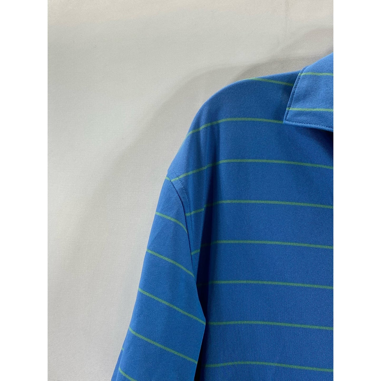 PETER MILLAR Men's Blue/Green Stripe Summer Comfort Short Sleeve Polo Shirt SZ S