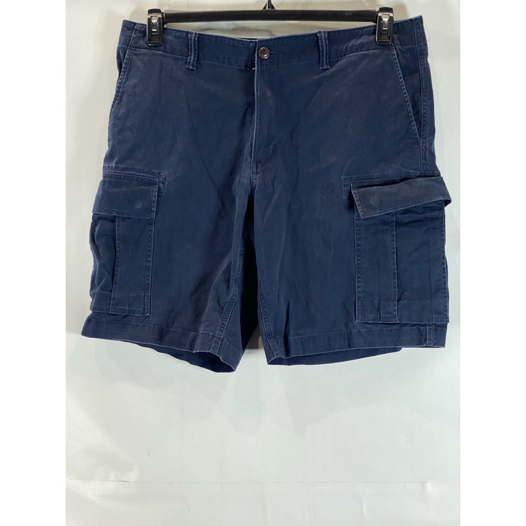 LANDS' END Men's Navy Traditional-Fit Cargo Shorts SZ 40