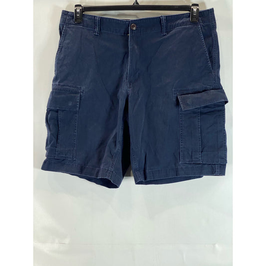 LANDS' END Men's Navy Traditional-Fit Cargo Shorts SZ 40