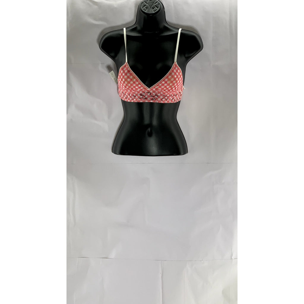 HANKY PANKY Women's Pink Do-Si-Do Checkered Lace Padded Bralette SZ XS