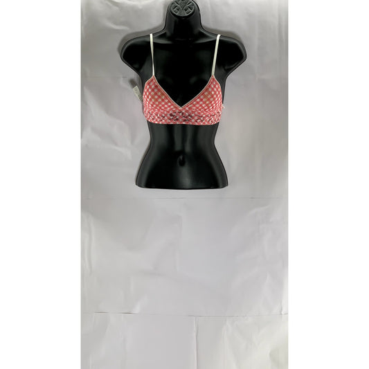 HANKY PANKY Women's Pink Do-Si-Do Checkered Lace Padded Bralette SZ XS