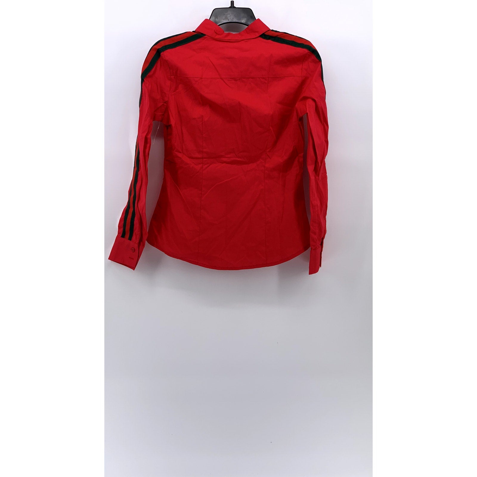 MISESNY COUTURE Women's Dark Pink Embellished Button-Up Long Sleeve Shirt SZ S